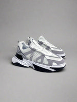 Mesh Panel Chunky Sole Trainers in White