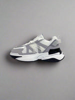 Mesh Panel Chunky Sole Trainers in White