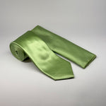 Satin Tie & Pocket Square Set in Light Green