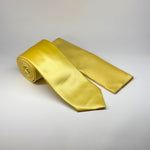 Satin Tie & Pocket Square Set in Yellow