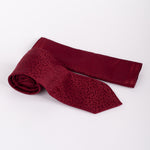 Mini Paisley Pattern Tie & Pocket Square Set Wine