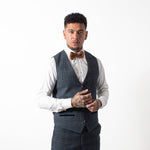 Scott - Blue Tweed Check Waistcoat